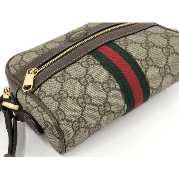 GUCCI Ophidia Shoulder Bag in GG Supreme Leather Beige Brown - Picture 4 of 10
